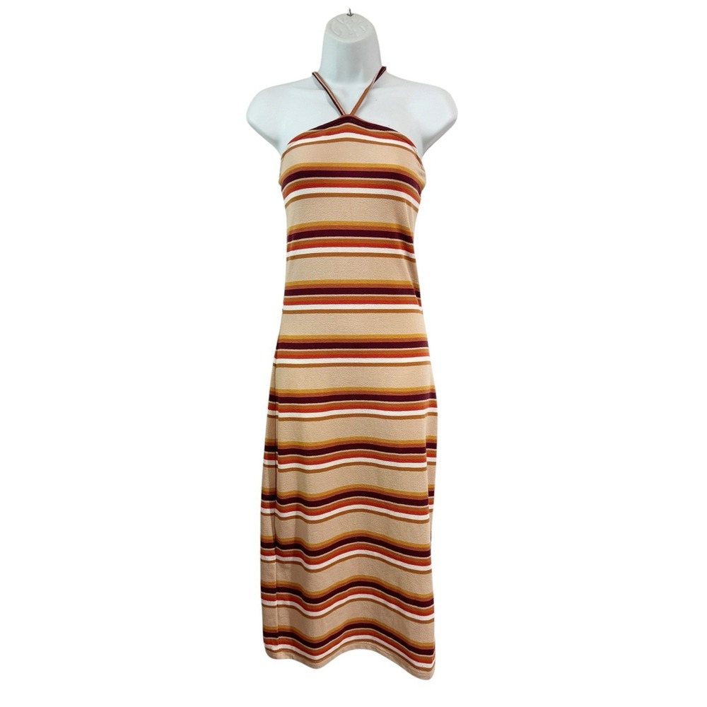 Amuse‎ Society Beach Crush Knit Tank Dress Women Small Earth Tones Striped